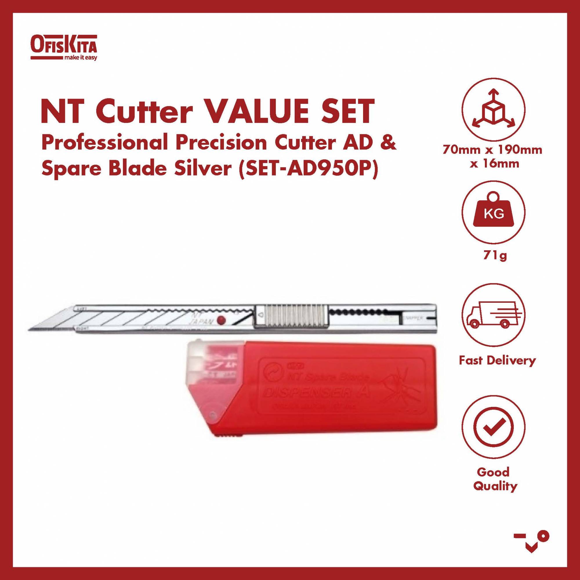 Ofiskita NT Cutter VALUE SET Professional Precision Cutter AD & Spare